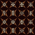 Seamless background with American Indians relics dingbats characters