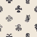 Seamless background with American Indians relics dingbats characters Royalty Free Stock Photo