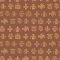 Seamless background with American Indians relics dingbats characters