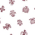 Seamless background with American Indians relics dingbats characters