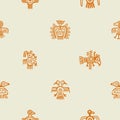 Seamless background with American Indians relics dingbats characters