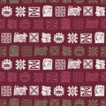 Seamless background with American Indians relics dingbats characters