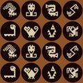 Seamless background with American Indians relics dingbats characters