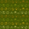 Seamless background with American Indians relics dingbats characters