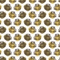 Seamless background amphibian toad gender neutral baby pattern. Simple whimsical minimal earthy 2 tone color. Kids