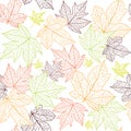 Seamless background autumn leaves.