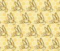 Seamless background with bees.