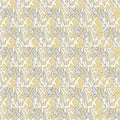 Seamless background in beige color with a white floral pattern. Vector illustration for tiles, fabrics, bedding and wallpapers Royalty Free Stock Photo