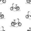 Seamless background of bicycles for active recreation