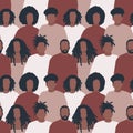 Seamless background with black men and black women