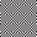 Seamless background with black and white squares. Checkered optical illusion effect Royalty Free Stock Photo