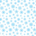 Seamless background with blue snowflakes