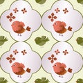 Cartoon birds as seamless pattern. Happy Easter for design.