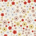 Seamless background with cherry flowers