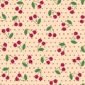 Seamless background cherry polka dot