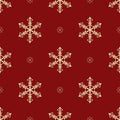 Seamless Background Of The Christmas Holidays. White Snowflakes On A Red Background Royalty Free Stock Photo