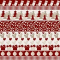 Seamless background with Christmas symbols in bright colors