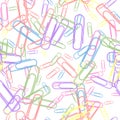 Seamless background clerical colorful paper clips Royalty Free Stock Photo