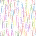 Seamless background clerical colorful paper clips Royalty Free Stock Photo