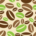 Seamless background with coffe beans.