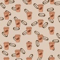 Seamless background with coffee cups