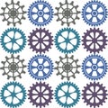 Seamless background of color gear wheels. Vector illustration. Royalty Free Stock Photo