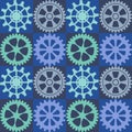 Seamless background of color gear wheels. Vector illustration. Royalty Free Stock Photo