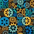 Seamless background of color gear wheels. Vector illustration. Royalty Free Stock Photo