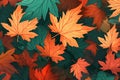 Seamless background with colorful autumn leaves. Seamless pattern. Generative AI Royalty Free Stock Photo