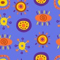 Seamless background with colorful ethnic patterns