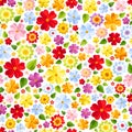 Seamless background with colorful flowers. Vector