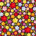 Seamless background with colorful flowers. Vector illustration. Royalty Free Stock Photo