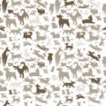 Seamless background composed of simplified dog silhouettes