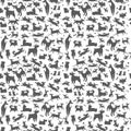 Seamless background composed of simplified dog silhouettes