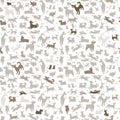 Seamless background composed of simplified dog silhouettes