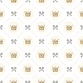 Seamless background with crowns and keys