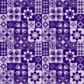 Seamless background with cut out shapes. Patchwork seamlwss pattern.