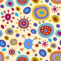 Seamless background with cute ethnic patterns