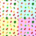 Seamless background, cute Fruits