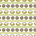 Seamless background cute lemon stripe. Gender neutral kid food pattern. Simple whimsical minimal earthy 2 tone color Royalty Free Stock Photo