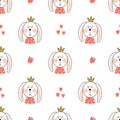 Seamless background with cute rabbits