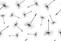 Seamless background. Dandelion fluff flies away from the wind. Royalty Free Stock Photo