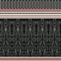 Seamless background with dark stripes and openwork lace pattern