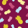 Seamless background with decorative pineapple. Print. Repeating background. Cloth design, wallpaper.
