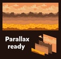 Seamless background. Desert landscape for game design. Parallax ready.