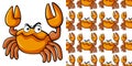 Seamless background design with angry crab