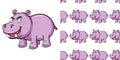 Seamless background design with angry hippo Royalty Free Stock Photo