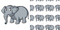 Seamless background design with gray elephant