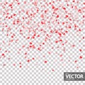 seamless confetti hearts background with vector transparency