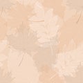 Seamless background with different leaves.